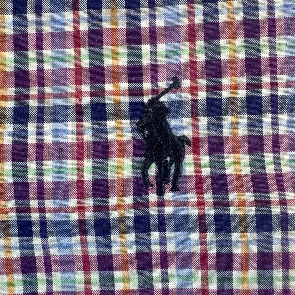 Ralph Lauren Plaid Button Down Shirt Boys XL 18-20 Multi Color Long Sleeve Pony